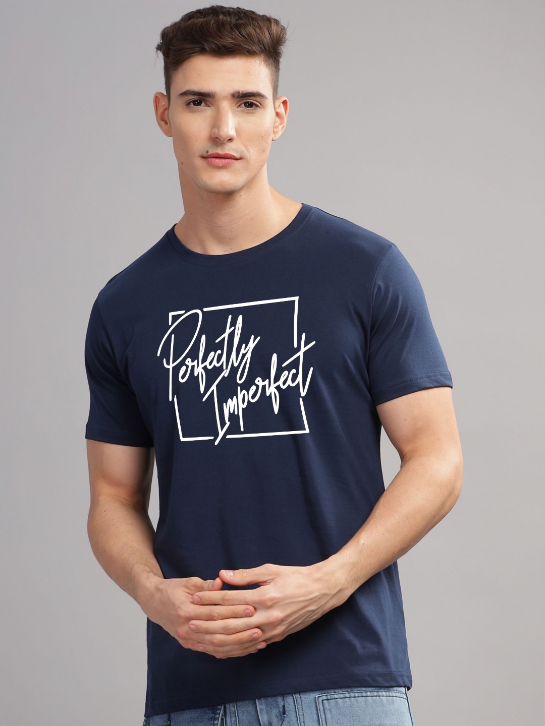 

ADRO Men Printed T-shirt, Navy blue