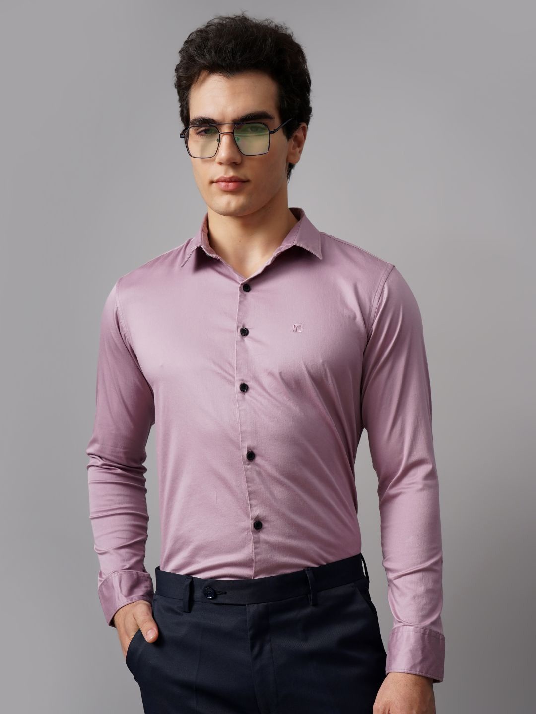 

PAUL STREET Men Standard Slim Fit Opaque Semiformal Shirt, Mauve