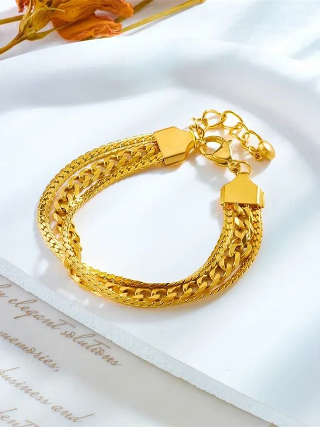 

DIVASTRI Gold-Plated Stainless Steel Multistrand Bracelet