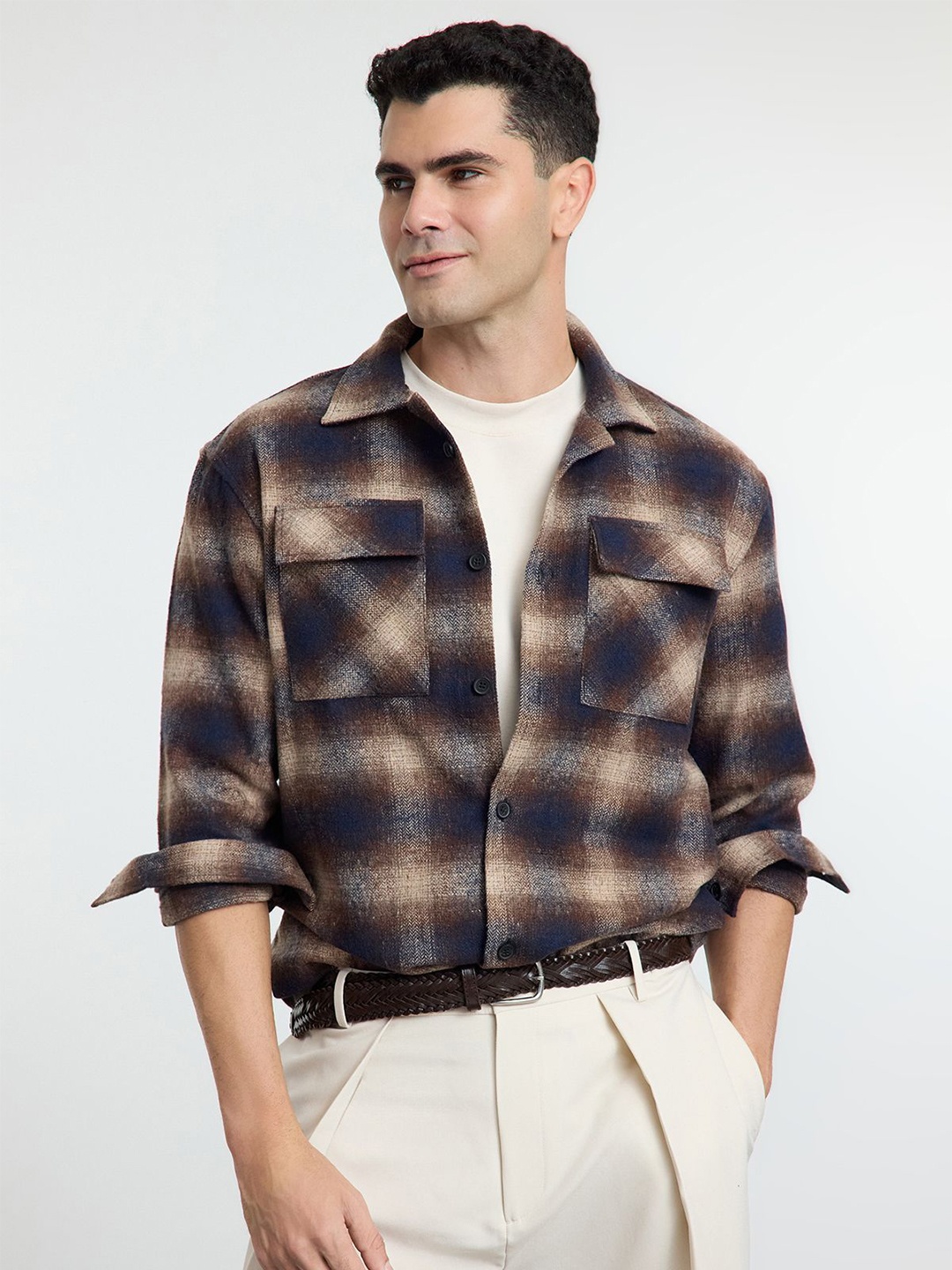 

Trendyol Men Opaque Checked Casual Shirt, Na