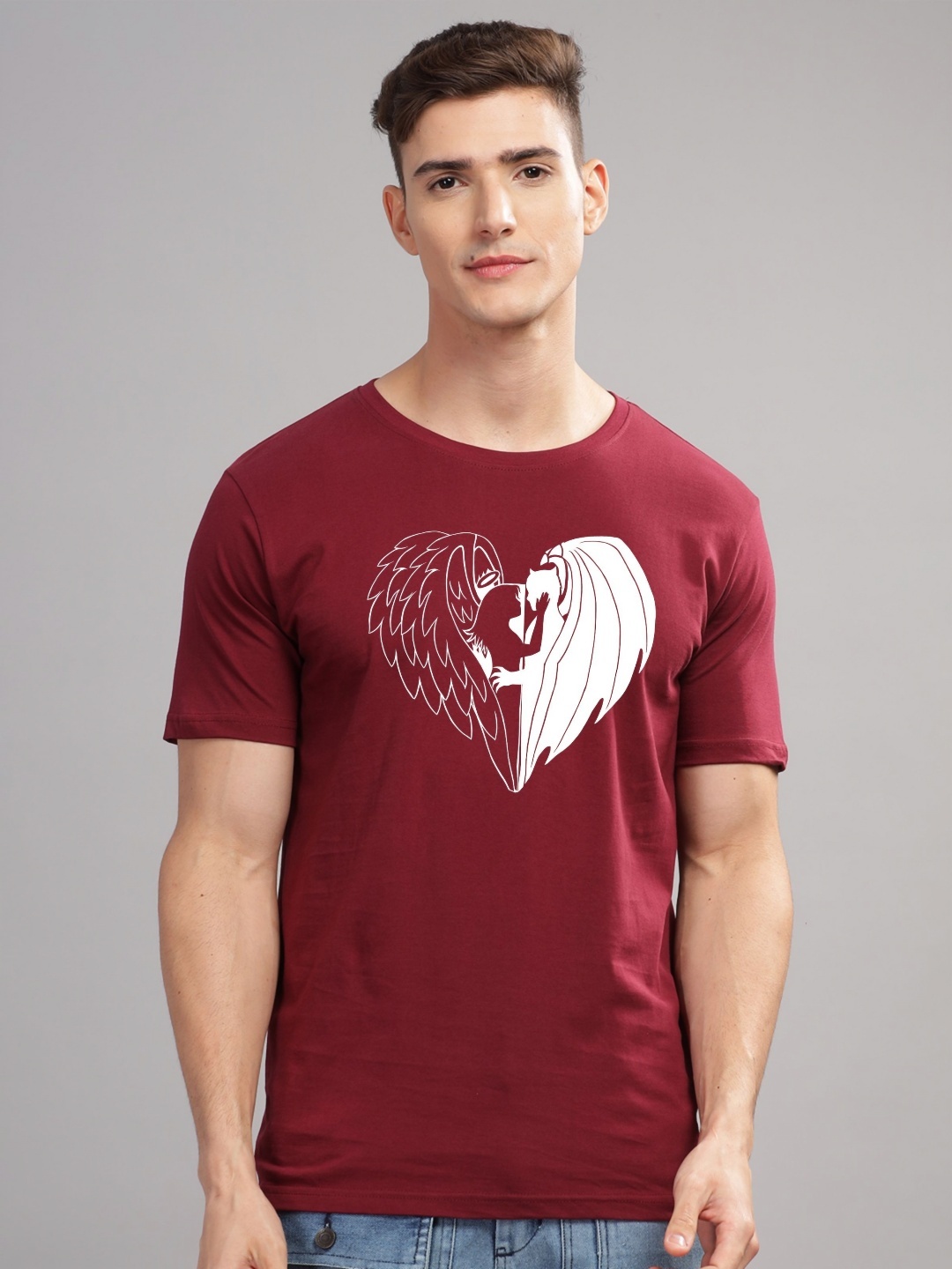 

ADRO Men Printed T-shirt, Maroon