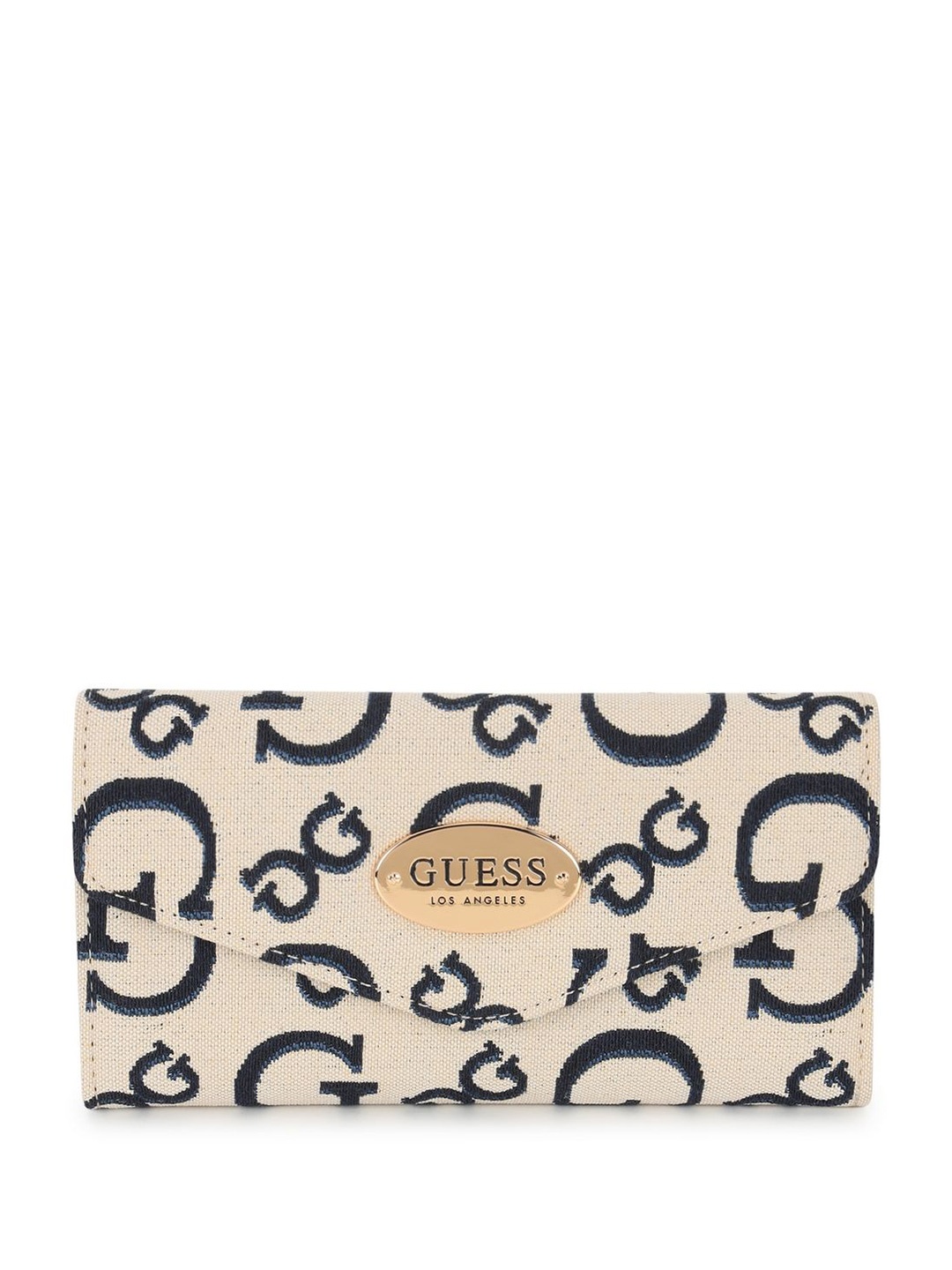 

GUESS Women Printed Card Holder, Beige