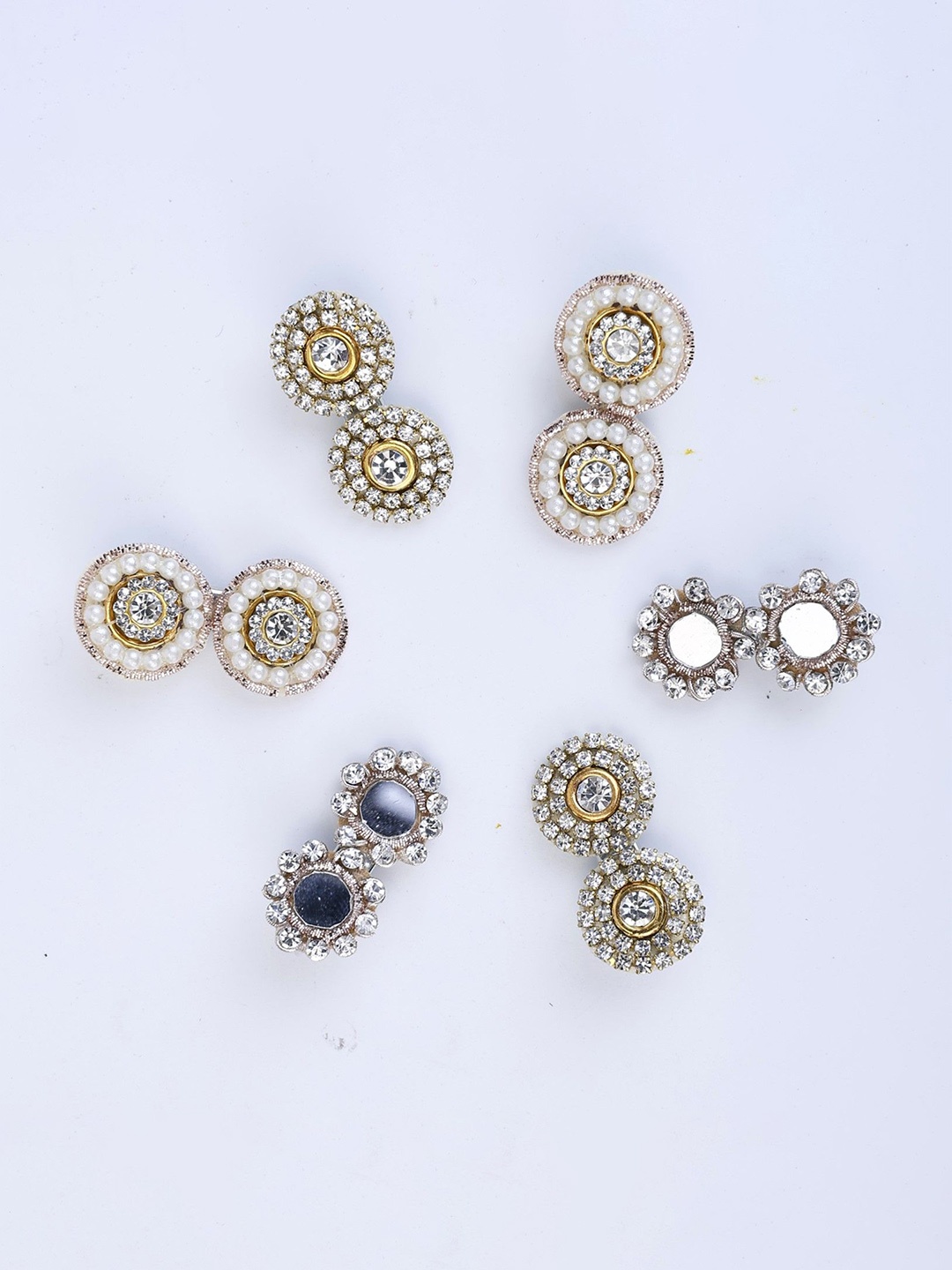 

Choko Girls Set of 6 Embellished Alligator Hair Clip, Gold