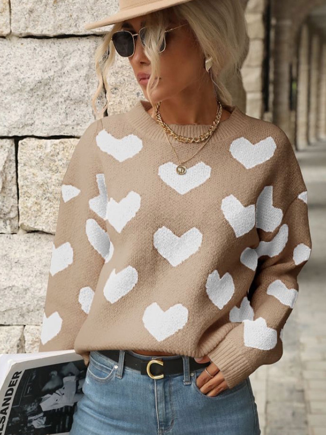 

StyleCast Women Printed Pullover, Khaki