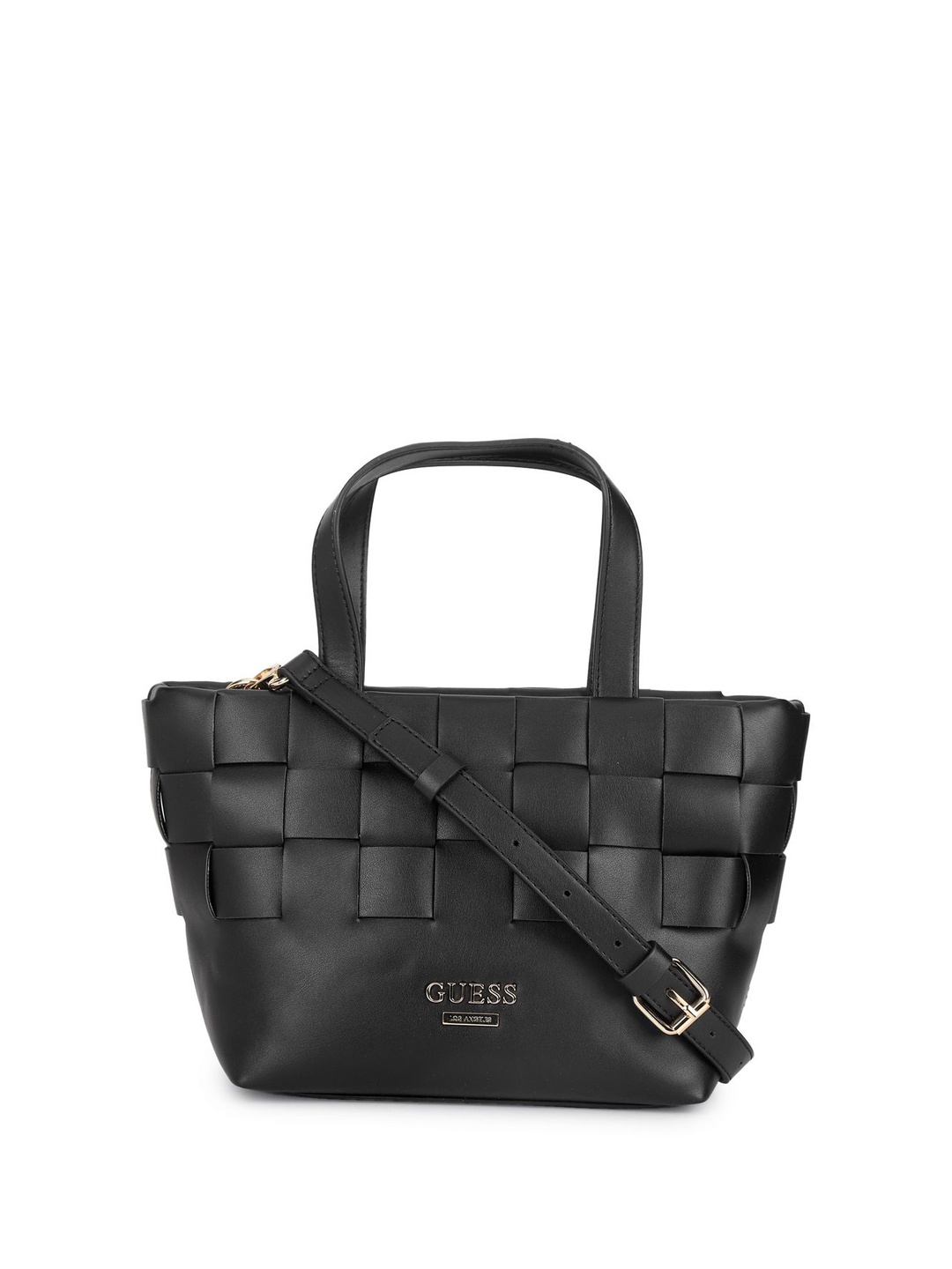 

GUESS Textured PU Structured Satchel, Black