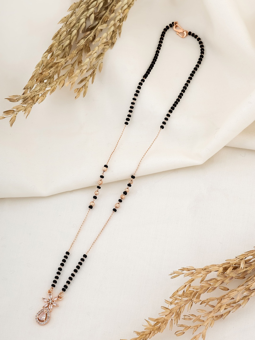 

Wynona Rose Gold-Plated Artificial Stones Mangalsutra