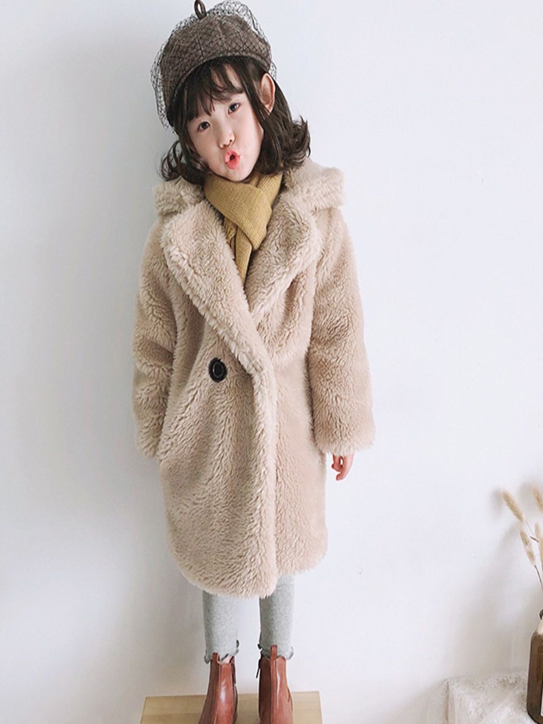 

Xsole Kids Double Breasted Winter Overcoat, Beige