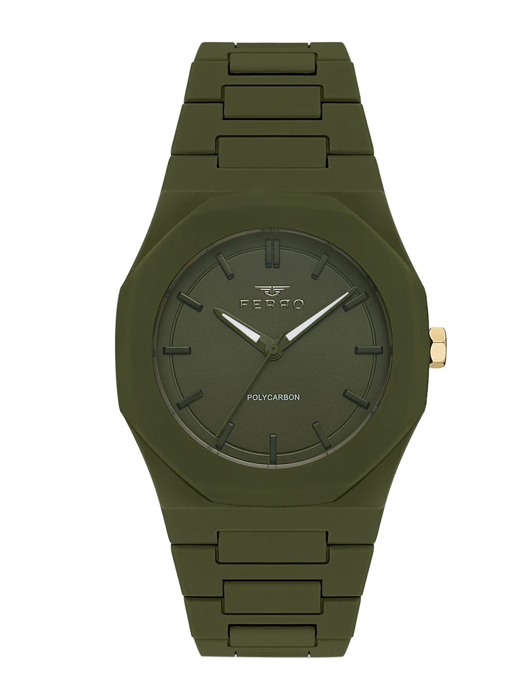 

Ferro Men Brass Dial & Straps Analogue Watch F11400D-19F, Green