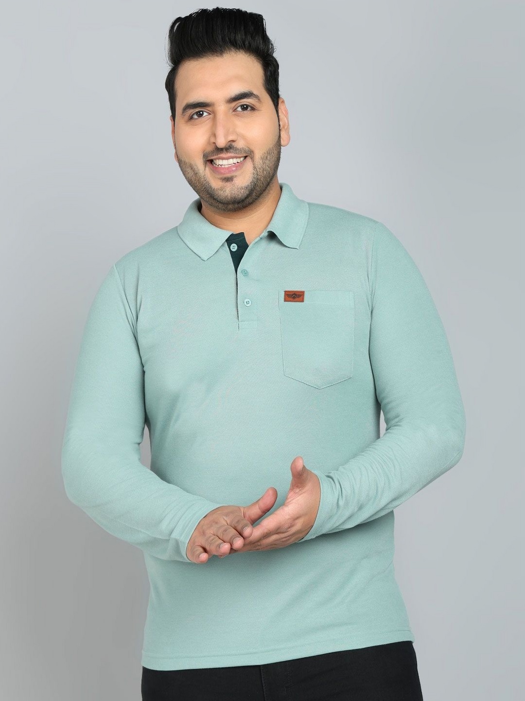 

METRONAUT PLUS Men Solid Polo Collar T-shirt, Sea green