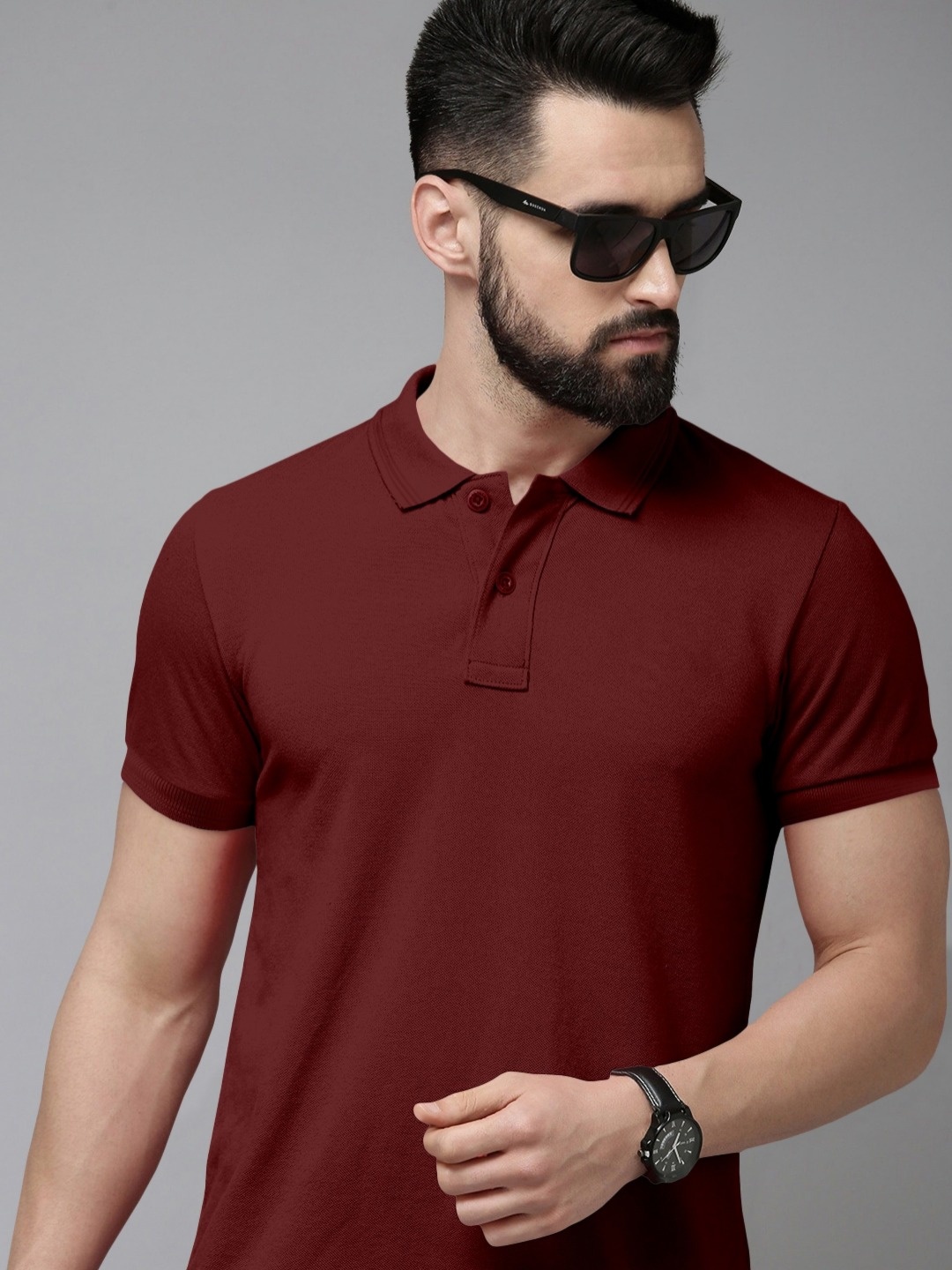

Metronaut Men Polo Collar Slim Fit T-shirt, Maroon