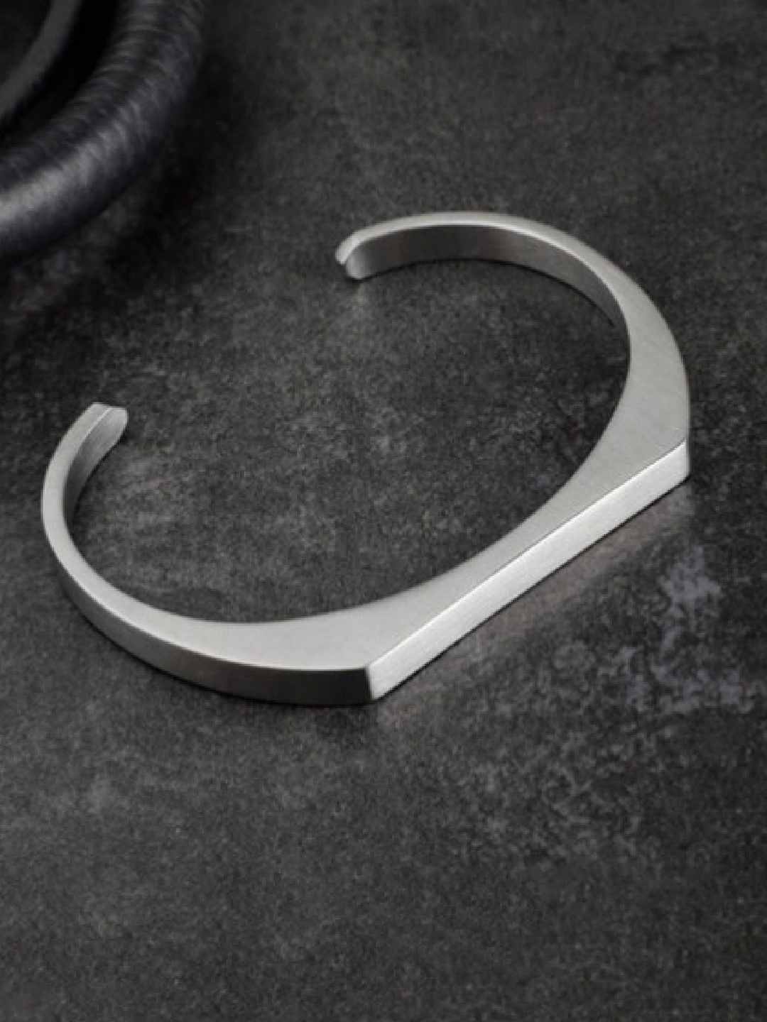 

RUHI COLLECTION Unisex Rhodium-Plated Cuff Bracelet, Silver