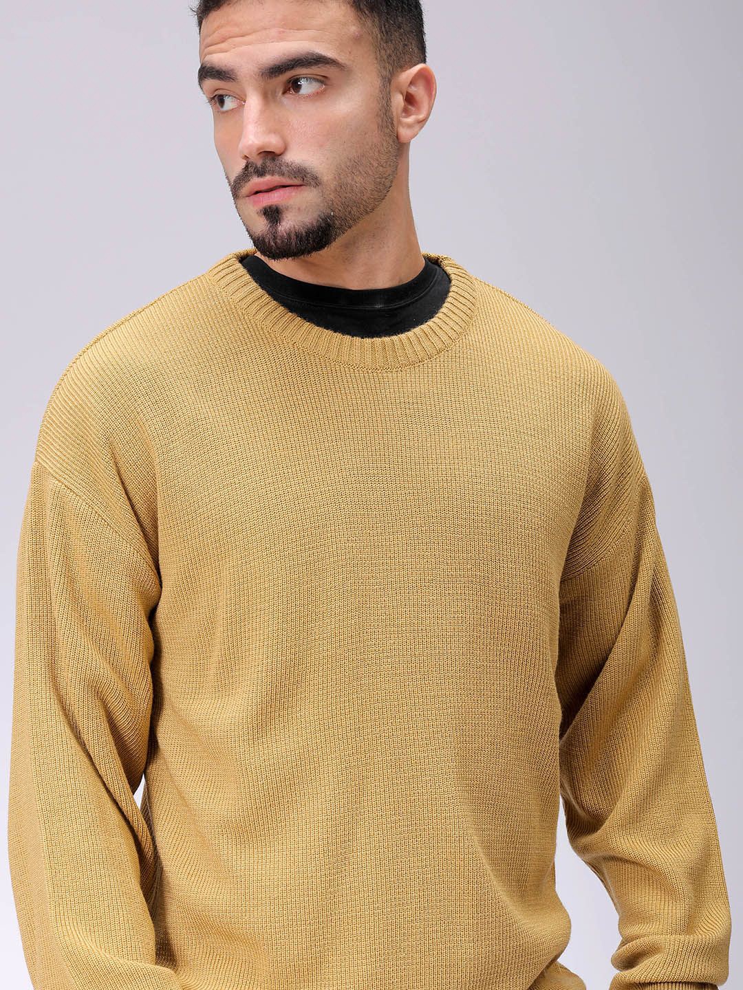 

The Indian Garage Co Men Longline Pullover, Mustard