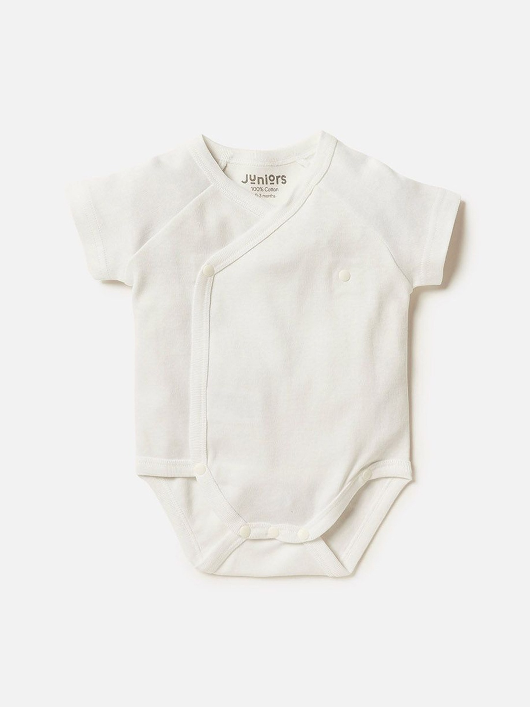

Juniors by Babyshop Infant Girls Cotton Short Sleeve Bodysuit, White