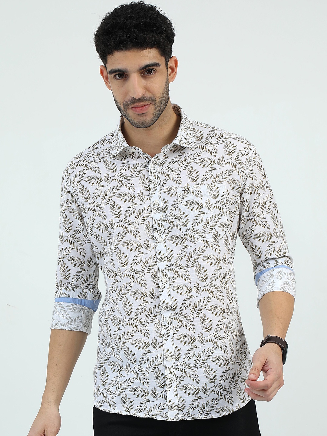 

RIGS AND RAGS Men Standard Opaque Printed Casual Shirt, White