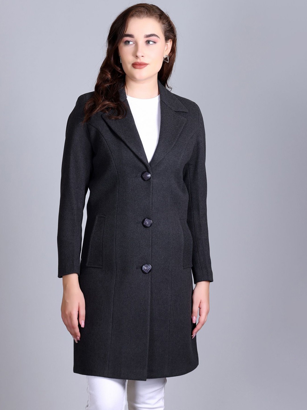 

Winter Wonders Single Breasted Overcoat, Grey