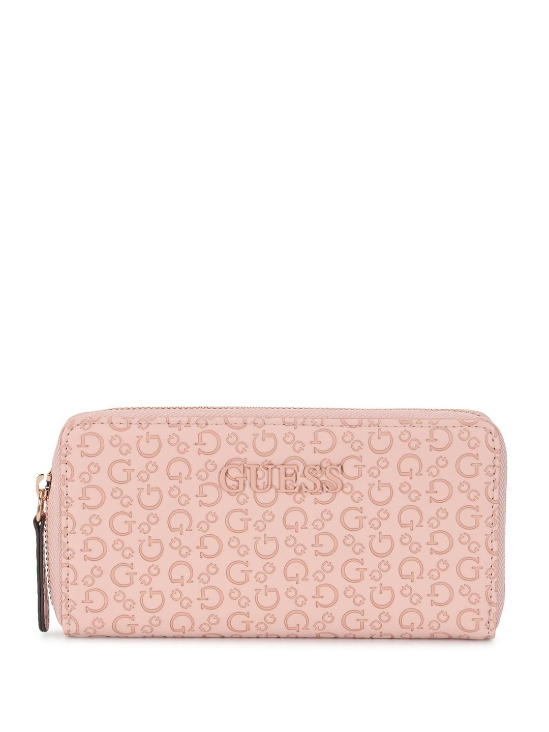 

GUESS Women Printed PU Zip Around Wallet, Pink