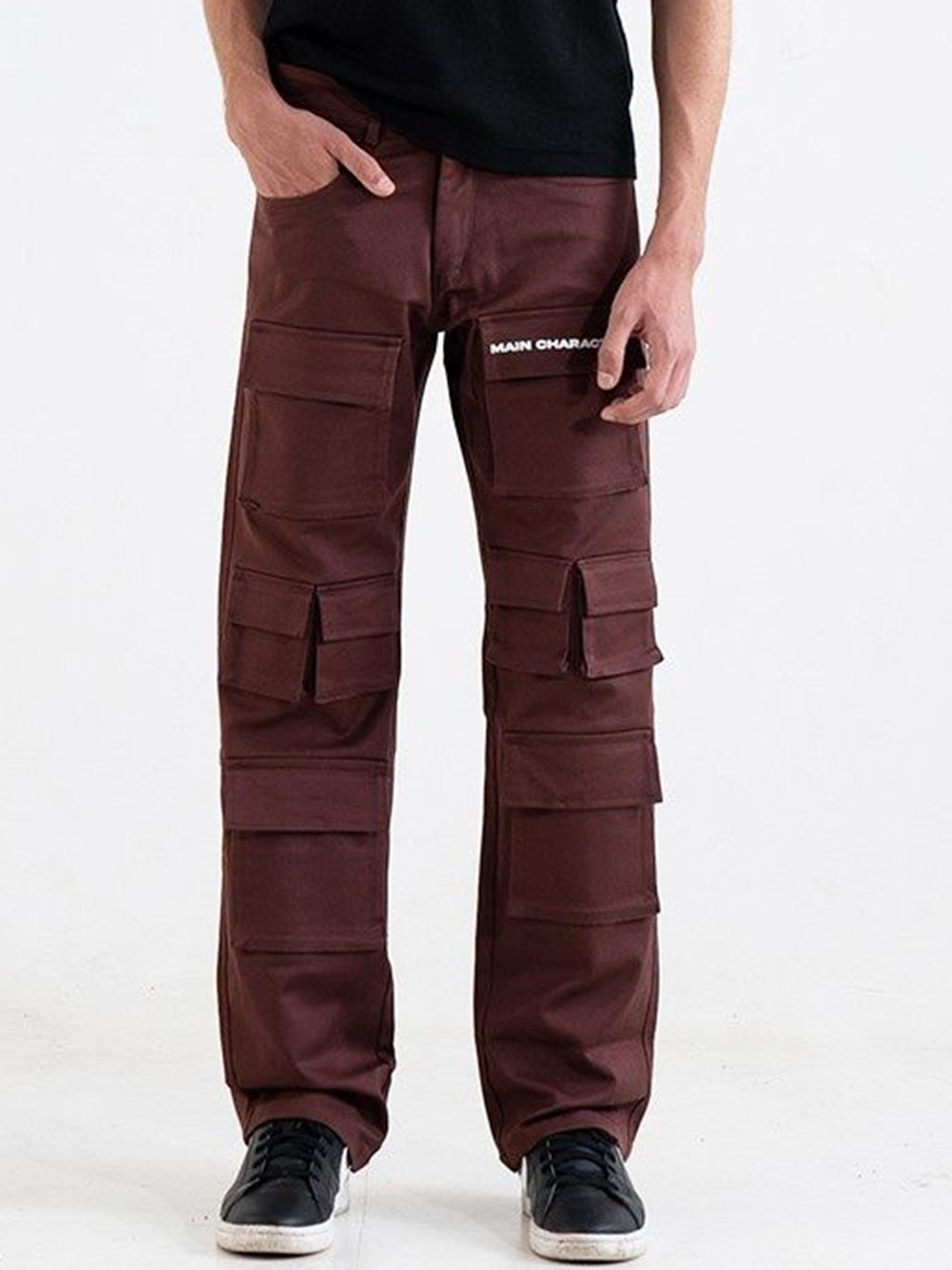 

Main Character India Unisex Relaxed Fit Highly Distressed Jeans, Maroon