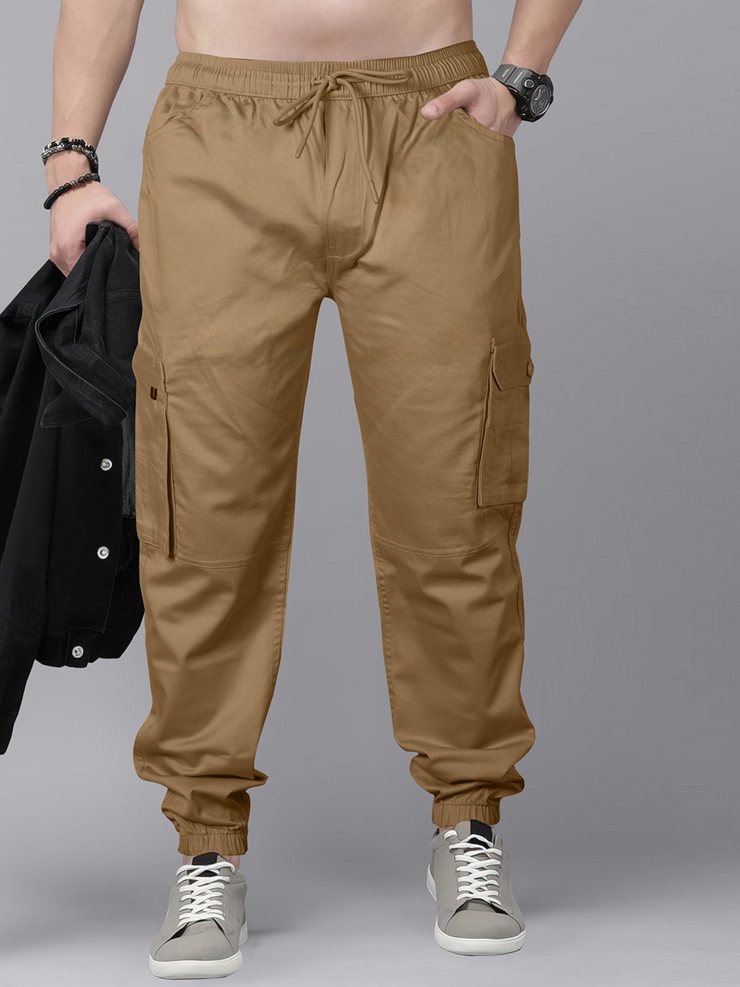 

Jb Just BLACK Men Loose Fit Joggers Trousers, Khaki