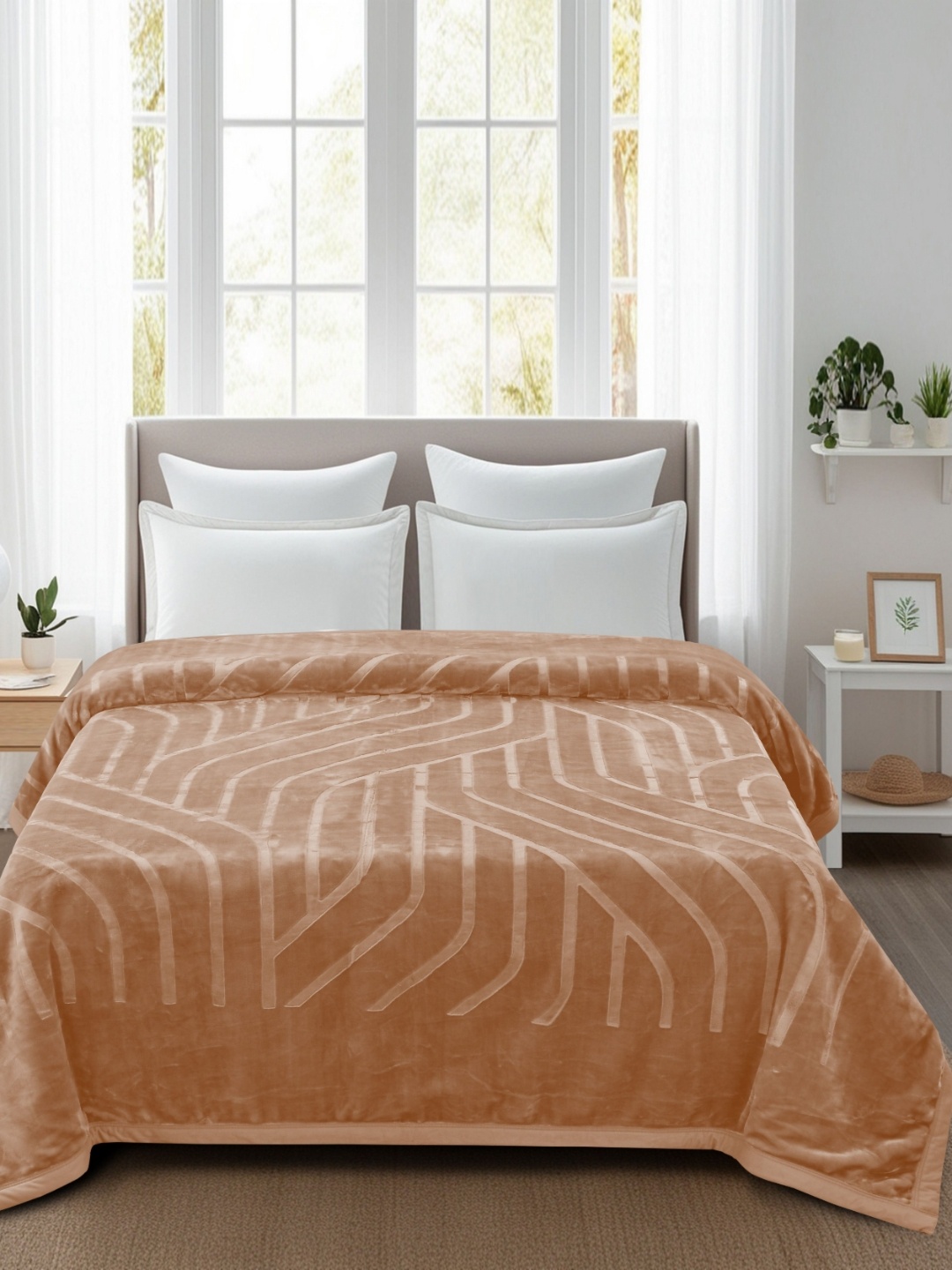 

Florida Brown Striped Mink Double Bed Blanket