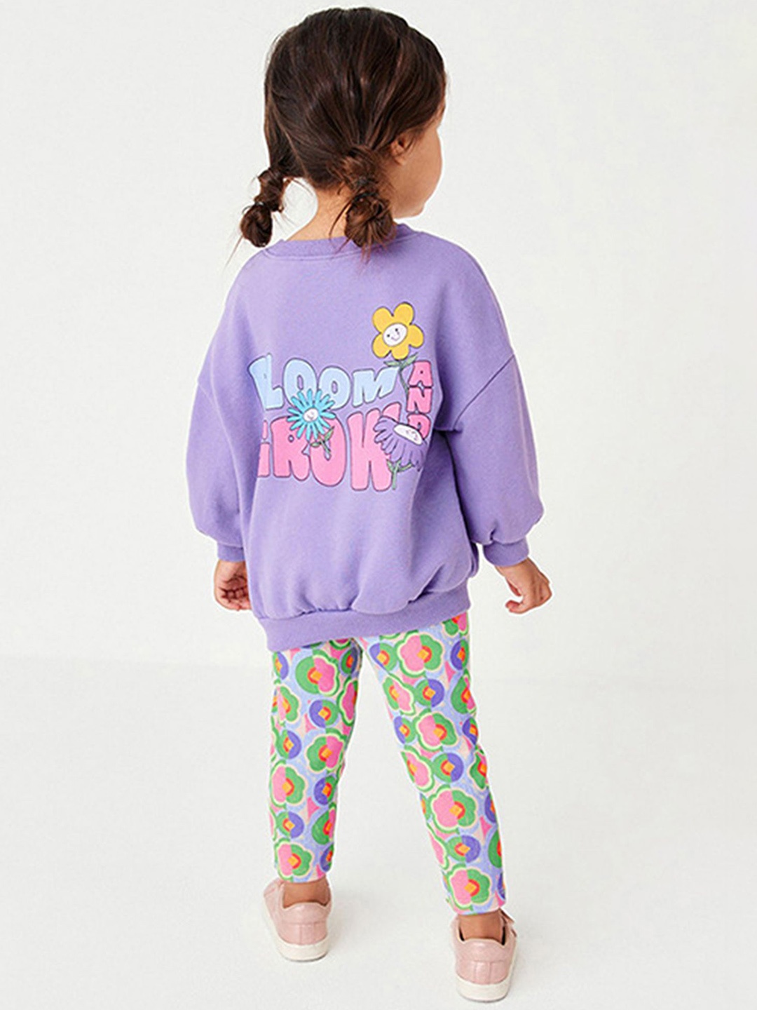 

LULU & SKY Girls Printed Mid-Rise Ankle-Length Leggings, Purple