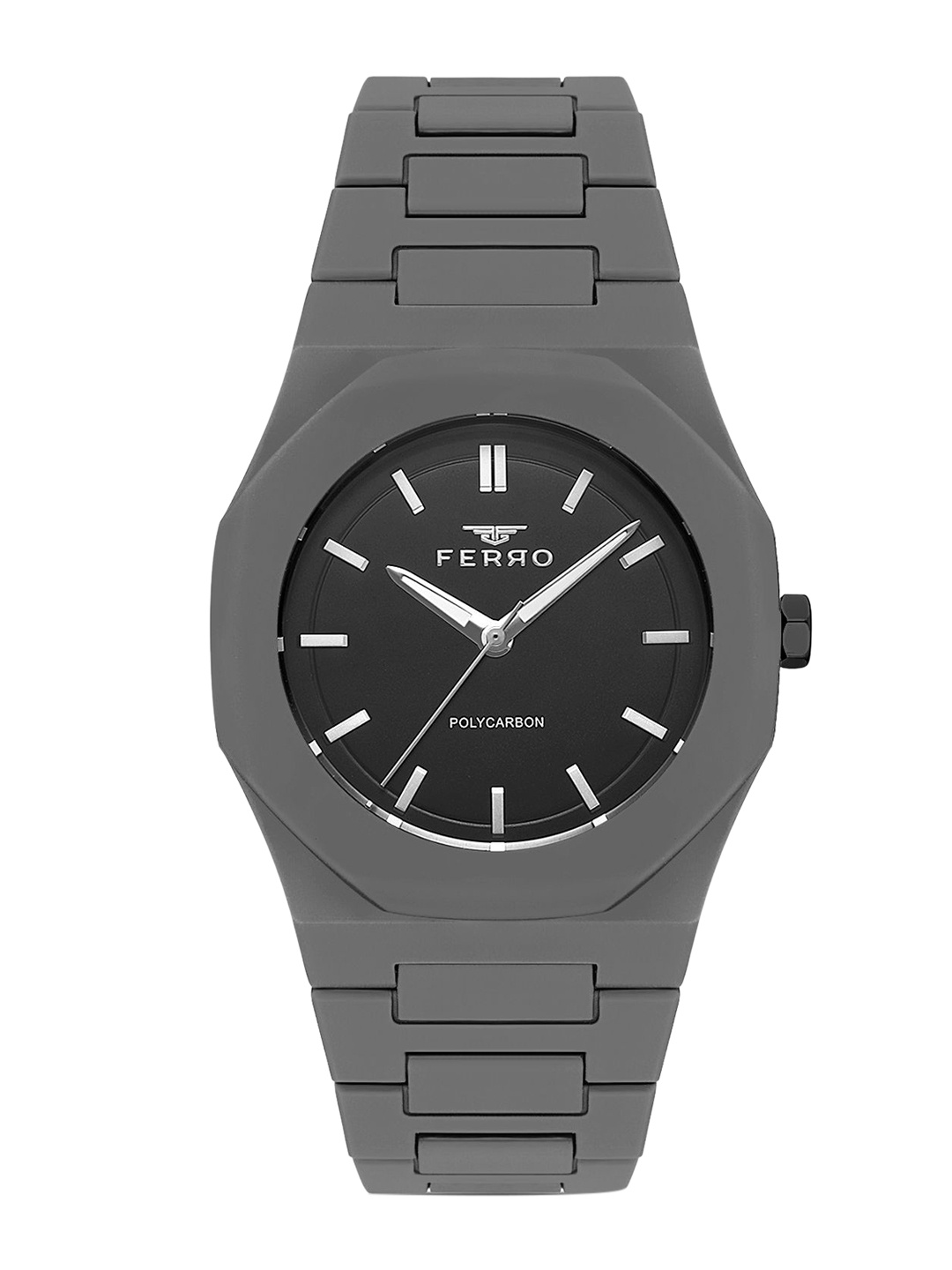 

Ferro Men Brass Dial & Straps Analogue Watch F11400D-45G, Black