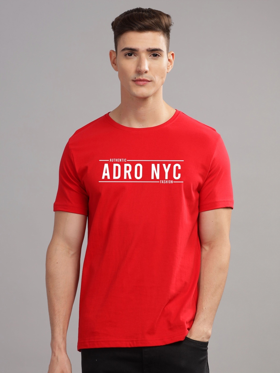 

ADRO Men Printed T-shirt, Red