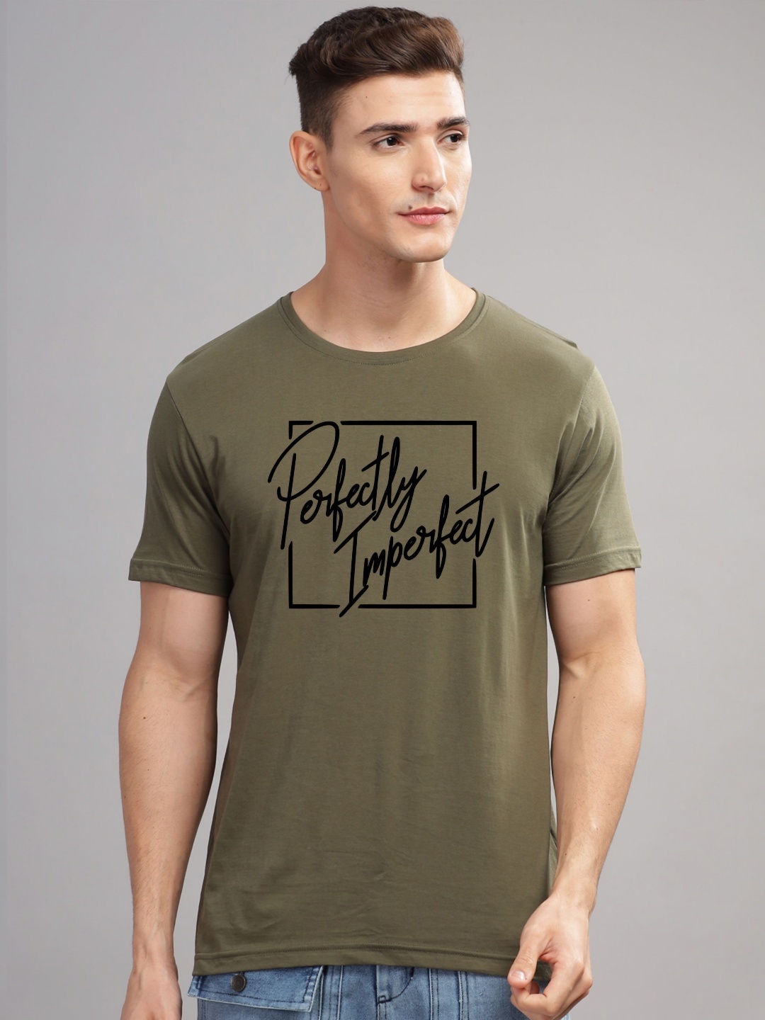 

ADRO Men Printed T-shirt, Olive