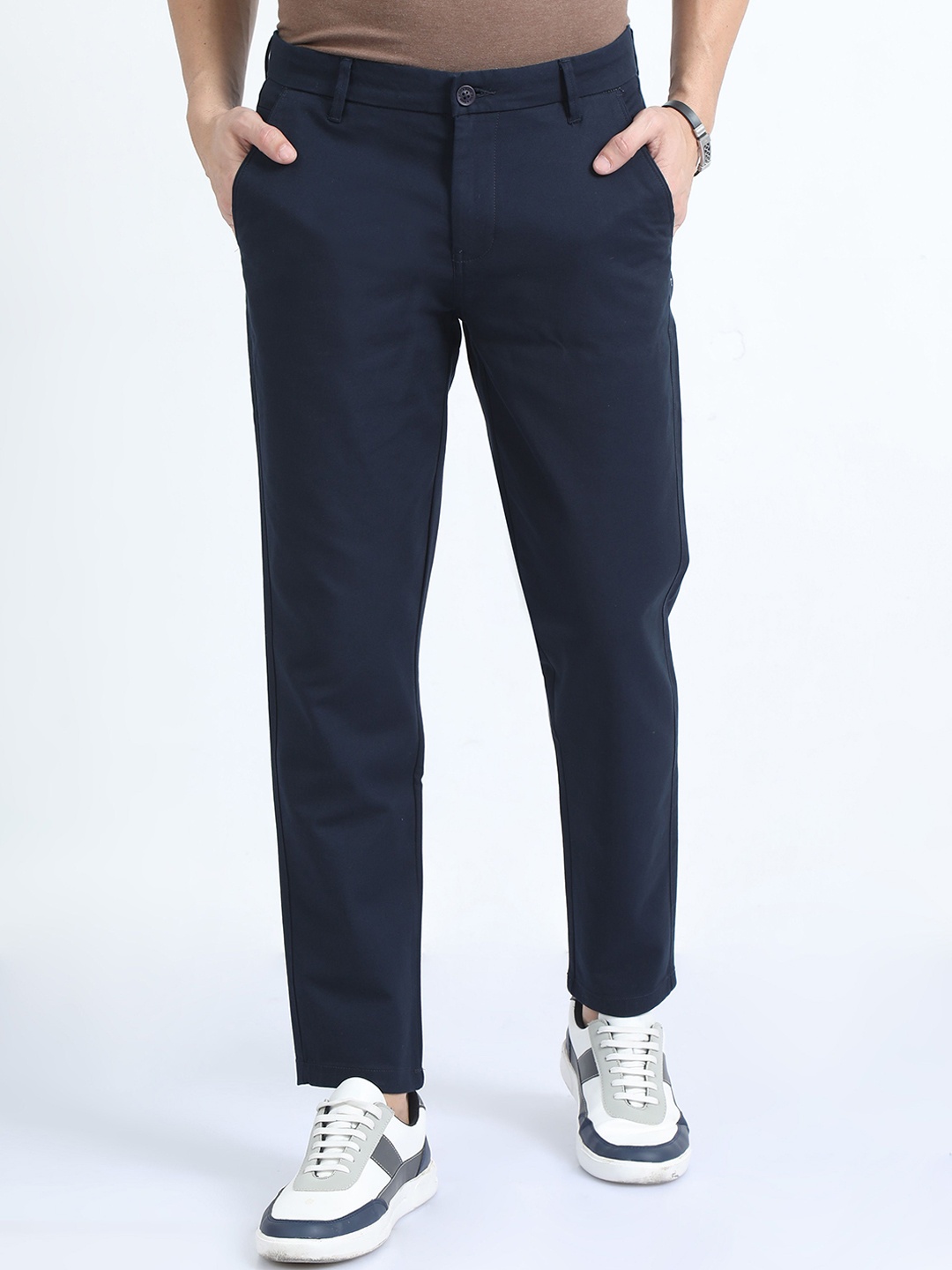 

RIGS AND RAGS Men Smart Slim Fit Chinos Trousers, Navy blue