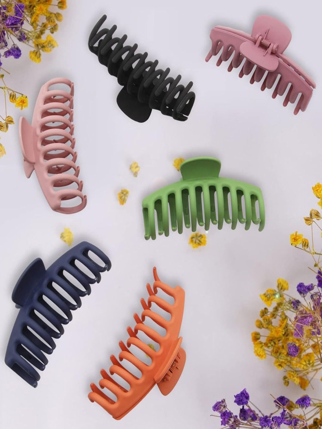 

KRENOZ Women Set of 6 Claw Clip, Pink