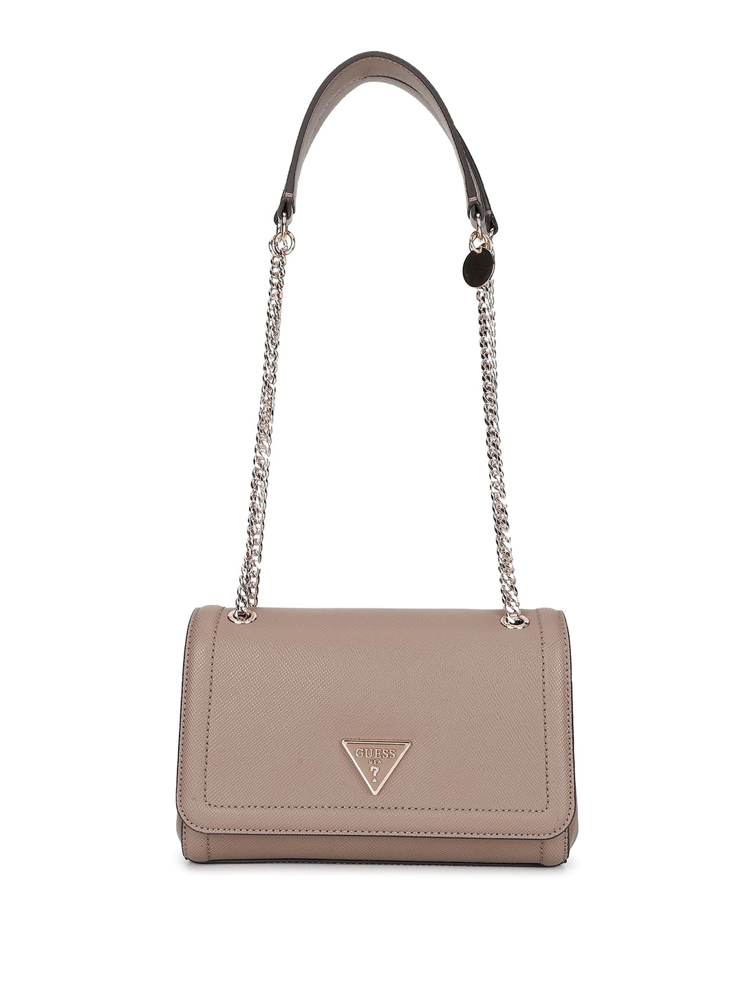 

GUESS Textured PU Structured Shoulder Bag with Bow Detail, Taupe