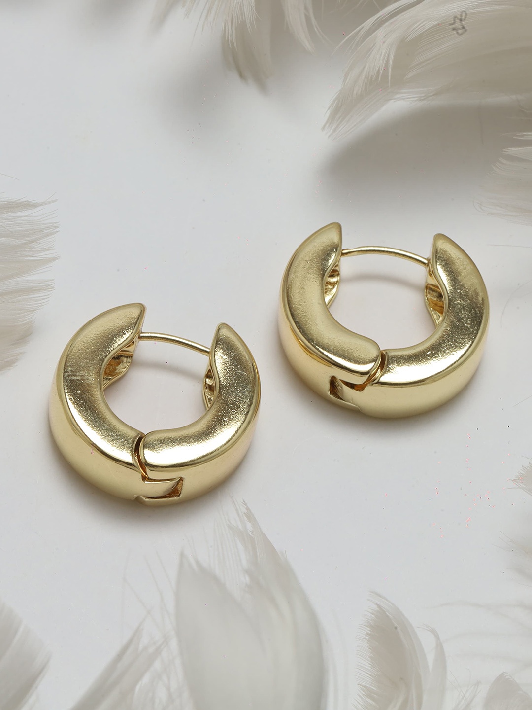

Maansh Gold-Plated Contemporary Hoop Earrings