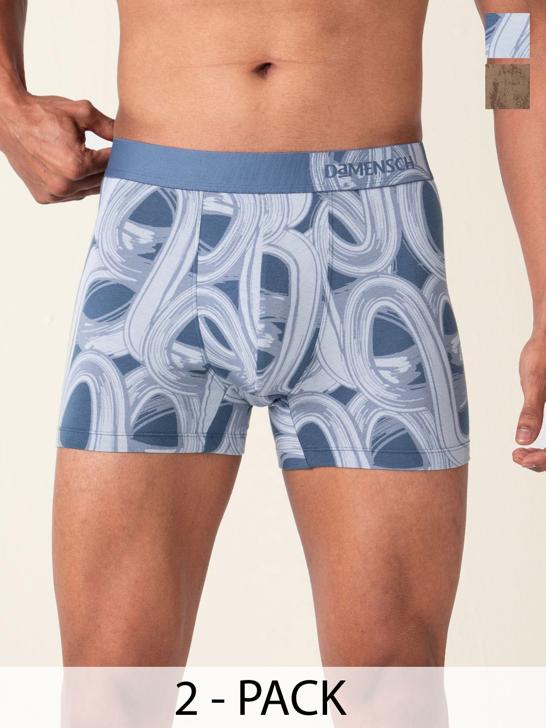 

DAMENSCH Pack of 2 Men Premium Cotton Printed New Avatar Trunk, Blue