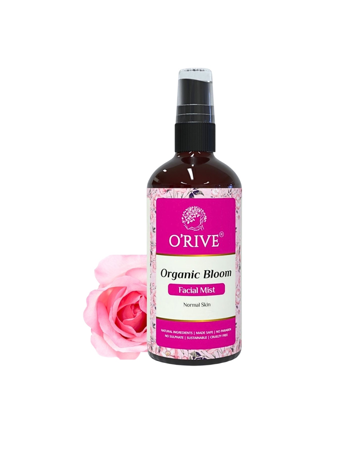 

ORIVE ORGANICS Bloom Facial Mist With Rose - 50 ml, Transparent