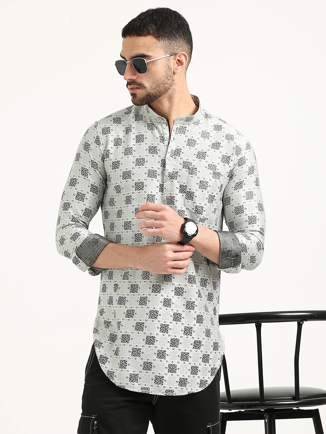 

RIGS AND RAGS Men Classic Opaque Checked Casual Shirt, Sea green