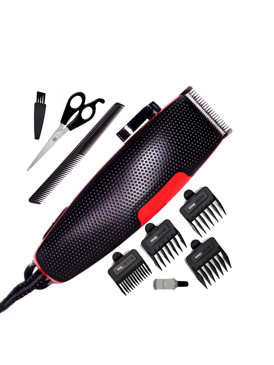 

KMI Corded Hair Clipper With 4 Length Settings, Red