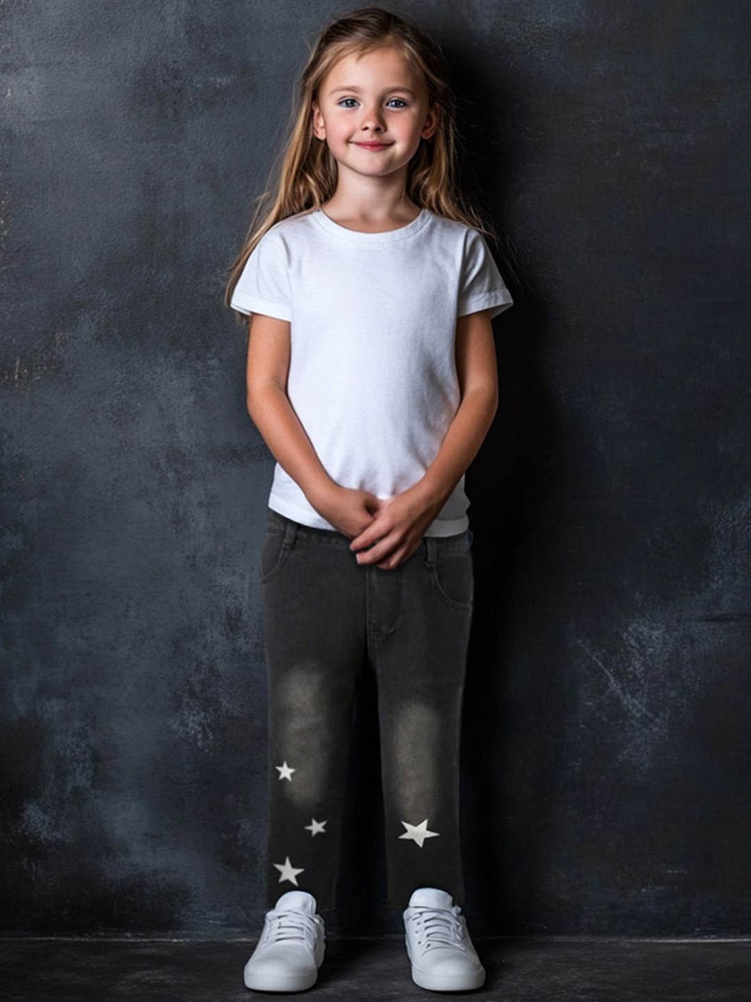 

INCLUD Girls Light Fade Jeans, Black