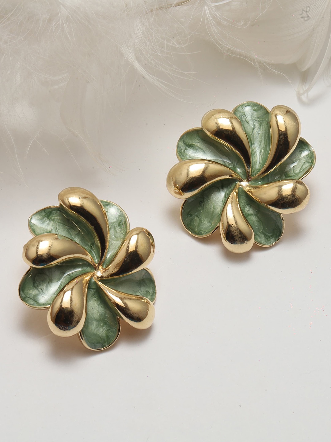 

Maansh Gold-Plated Contemporary Studs Earrings