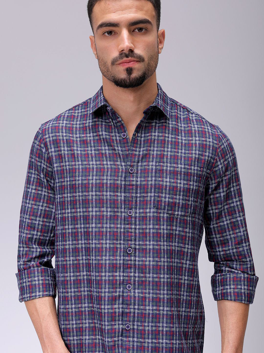 

The Indian Garage Co Men Slim Fit Opaque Checked Casual Shirt, Red