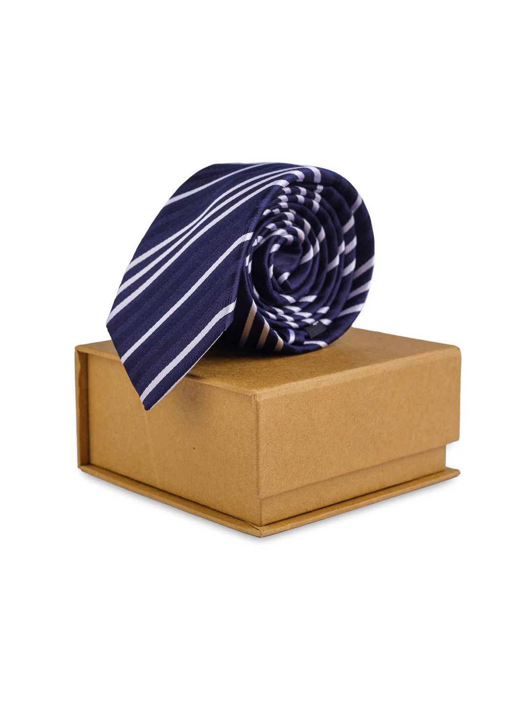 

The Tie Hub Men Striped Skinny Tie, Blue