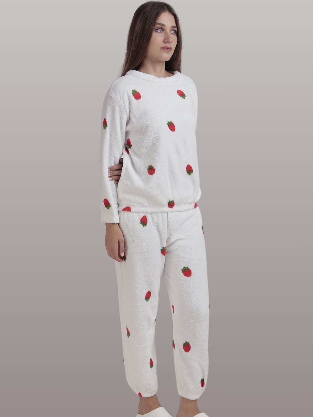 

Untamed Clothing Women Printed Night suit, White