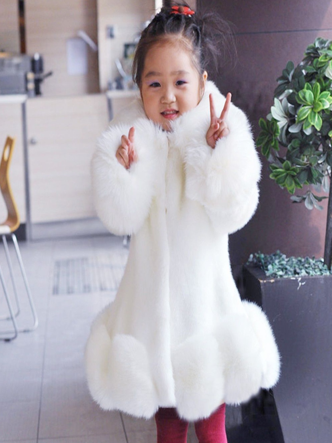 

Xsole Kids Self Designed Single-Breasted Overcoat, White