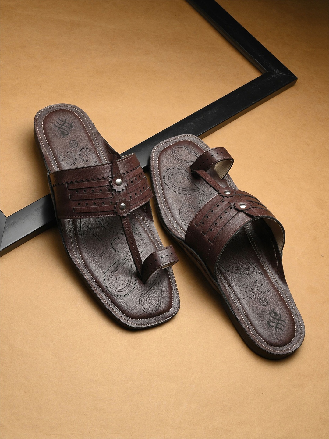 

House of Pataudi Men Slip On Sandals, Brown