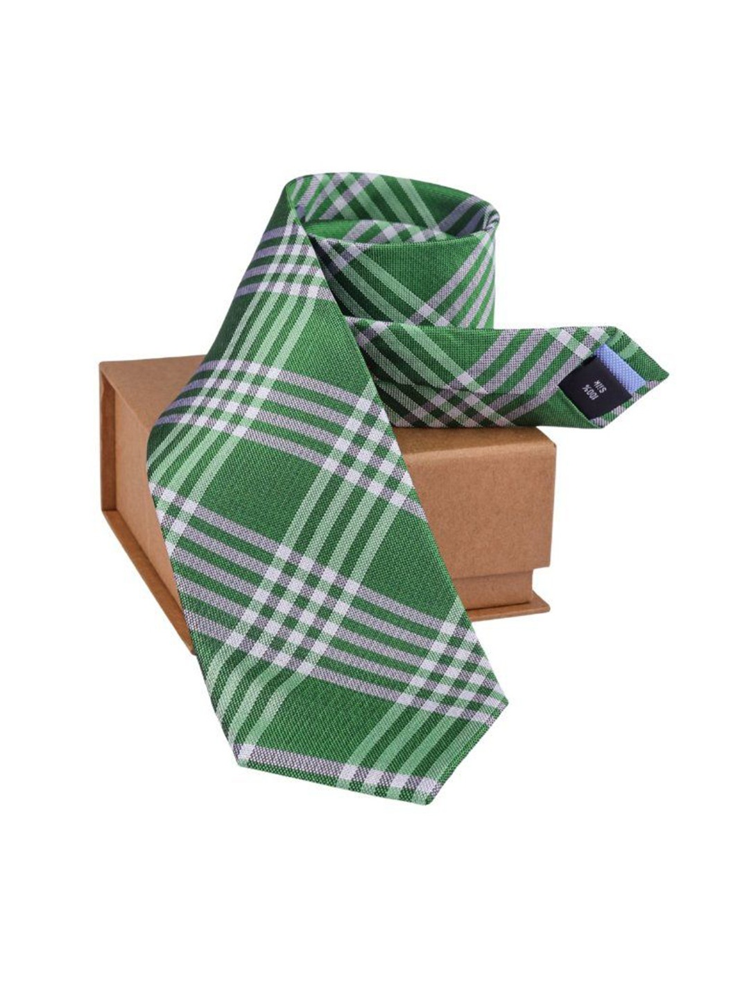 

The Tie Hub Men Checked Skinny Tie, Green