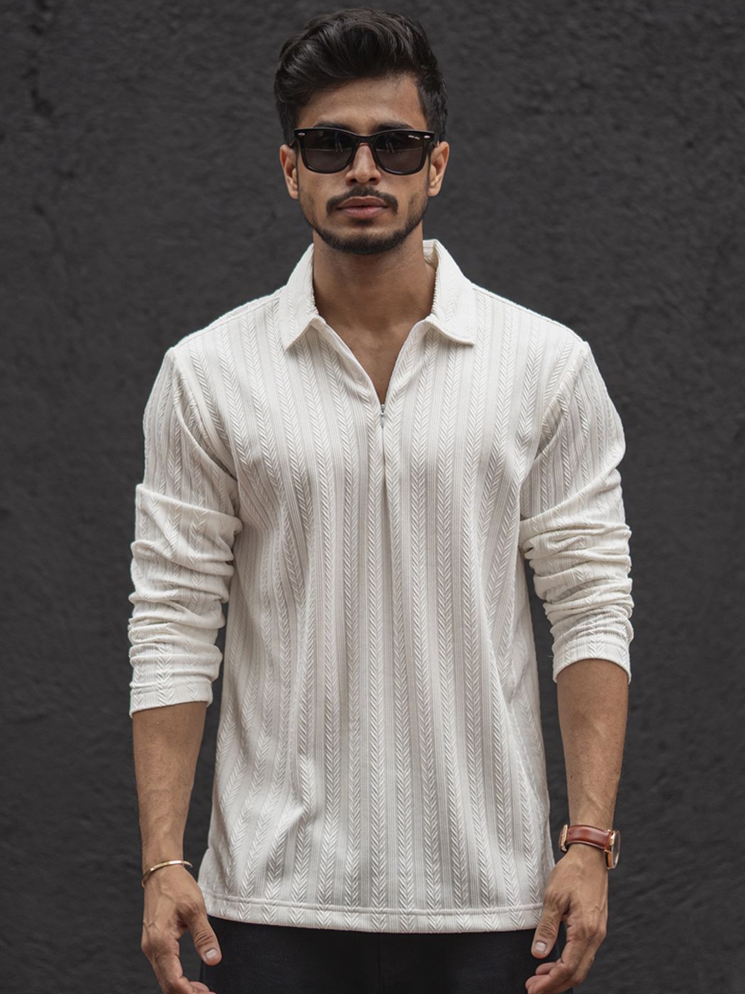 

Powerlook Men Polo Collar T-shirt, White