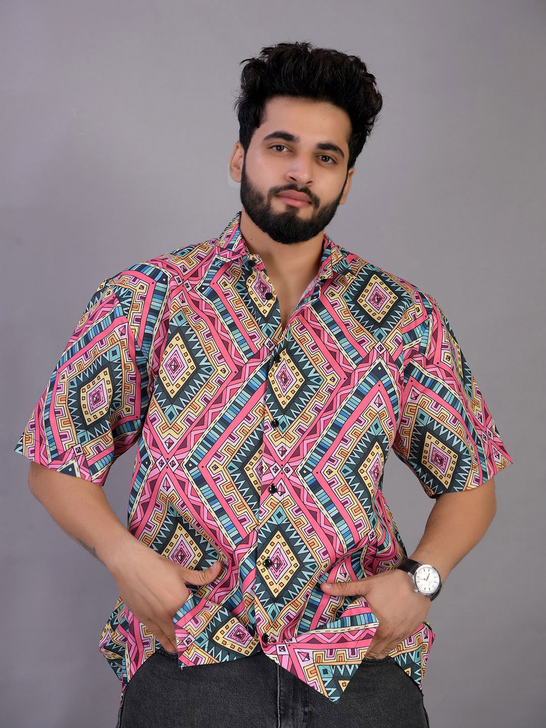 

BOWLIFESTYLE Men Classic Opaque Printed Casual Shirt, Multi