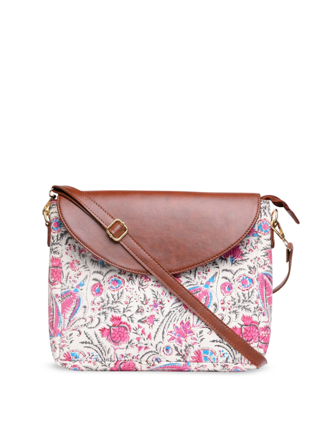 

Block N Style Floral Printed Swagger Sling Bag, Pink