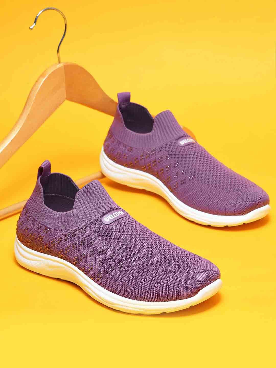 

WELCOME Women Slip-On Sneakers, Purple