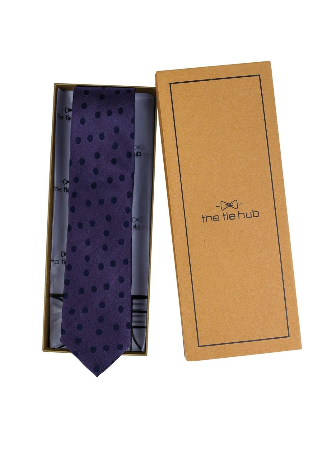 

The Tie Hub Men Printed Skinny Tie, Purple