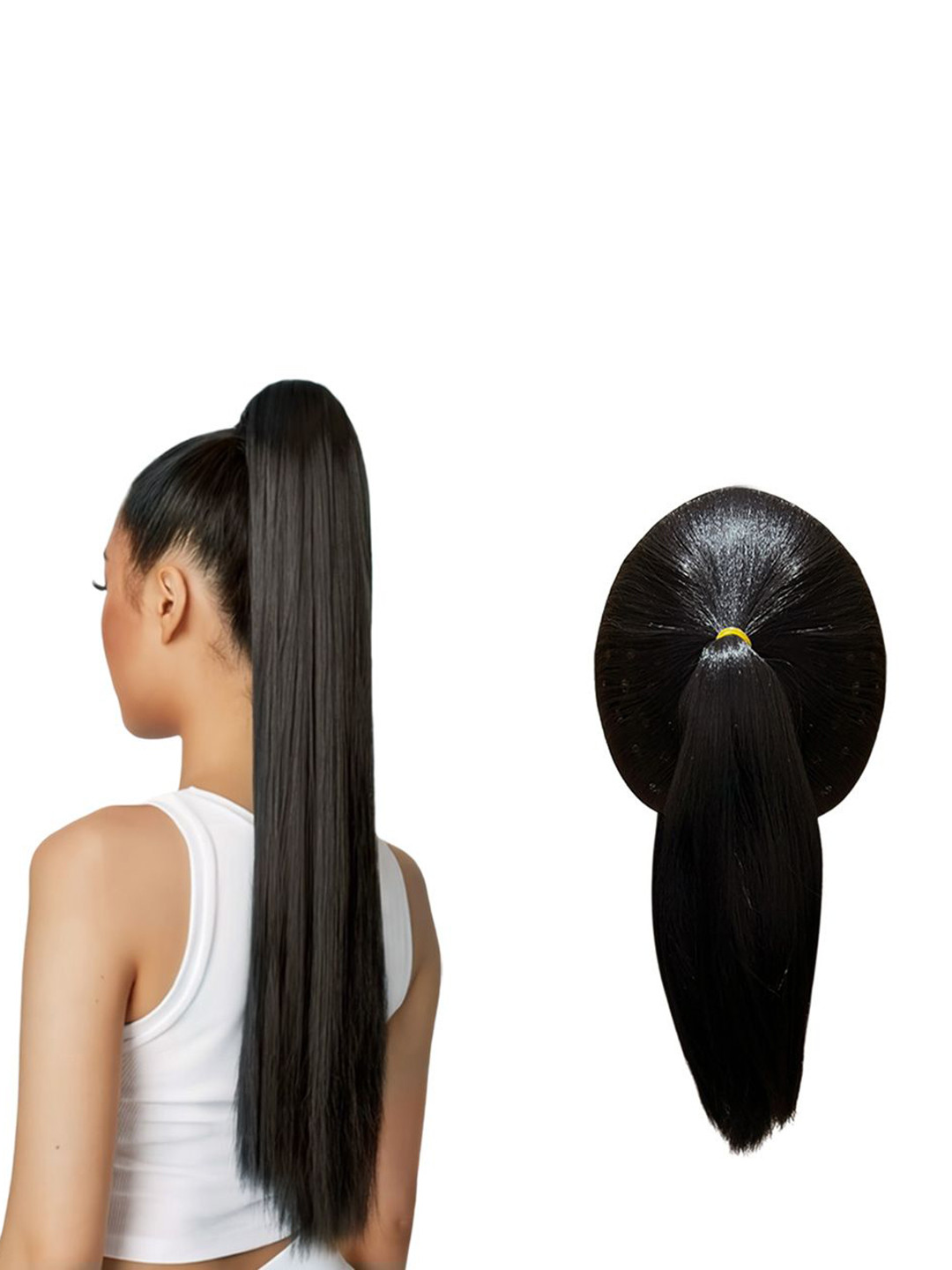 

D-Divine Ball Head Wig Wrapped With Grapefruit Peel Flower Bud Head Ponytail- 35 cm- Brown
