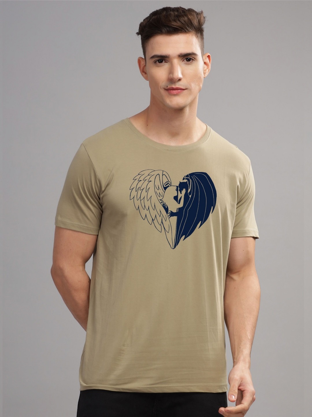 

ADRO Men Printed T-shirt, Beige